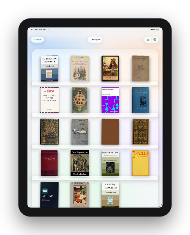 The shelf on iPad