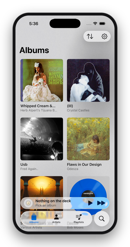 The library on iPhone, a shelf of sleeves