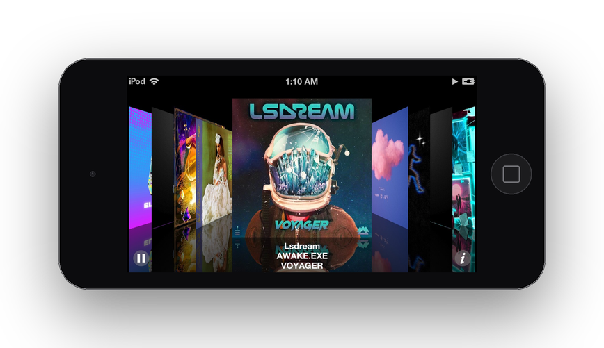 A downloaded album playing in the built-in Music app